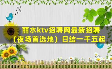 丽水ktv招聘网最新招聘（夜场首选地）日结一千五起