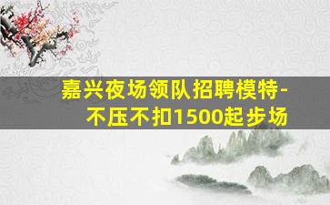 嘉兴夜场领队招聘模特-不压不扣1500起步场